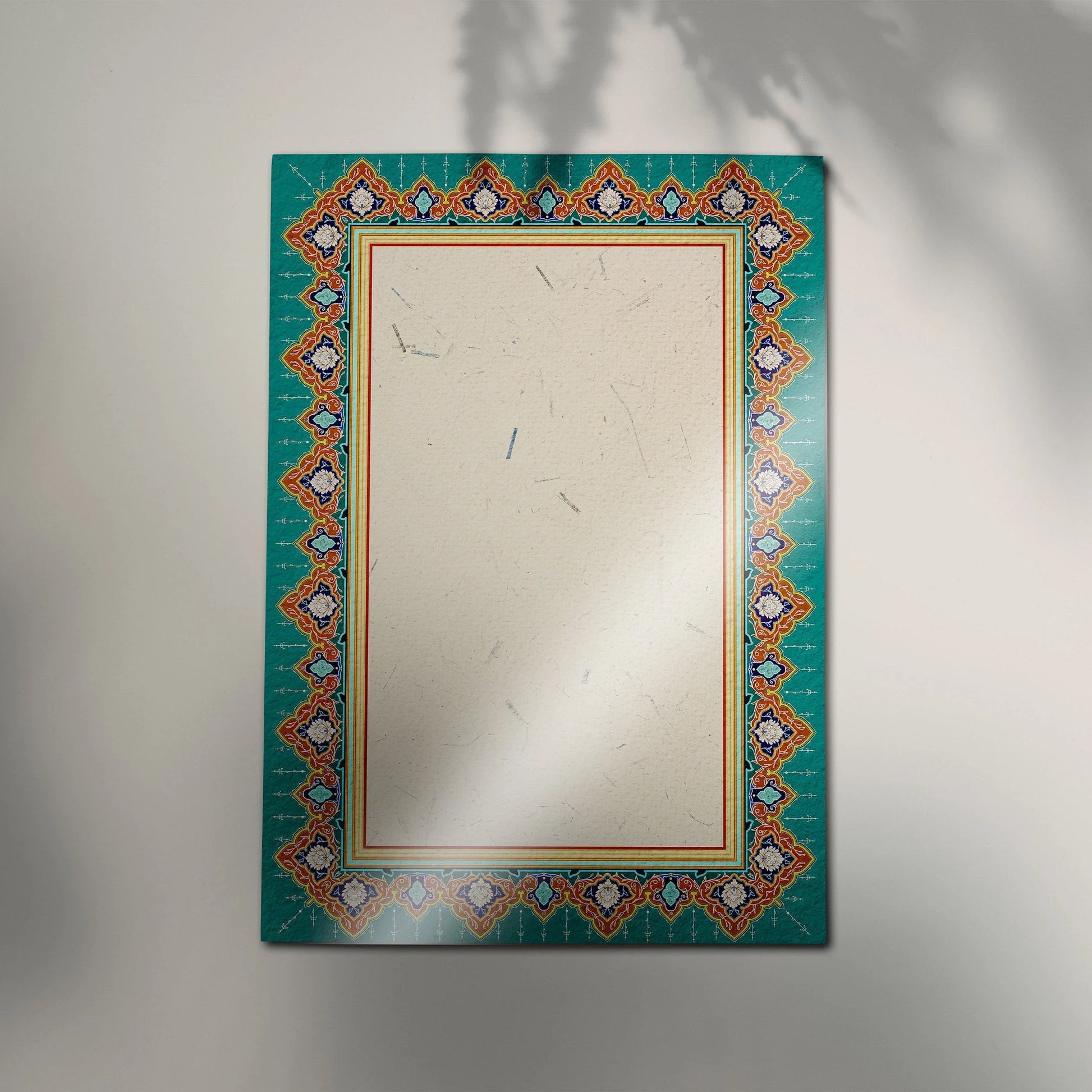 ornamented glossy calligraphy paper A3 front view