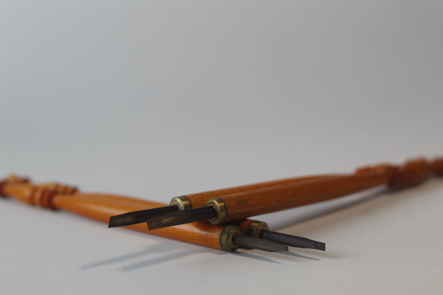 Close up image of reed nib made from aren palm, size 0.5 mm