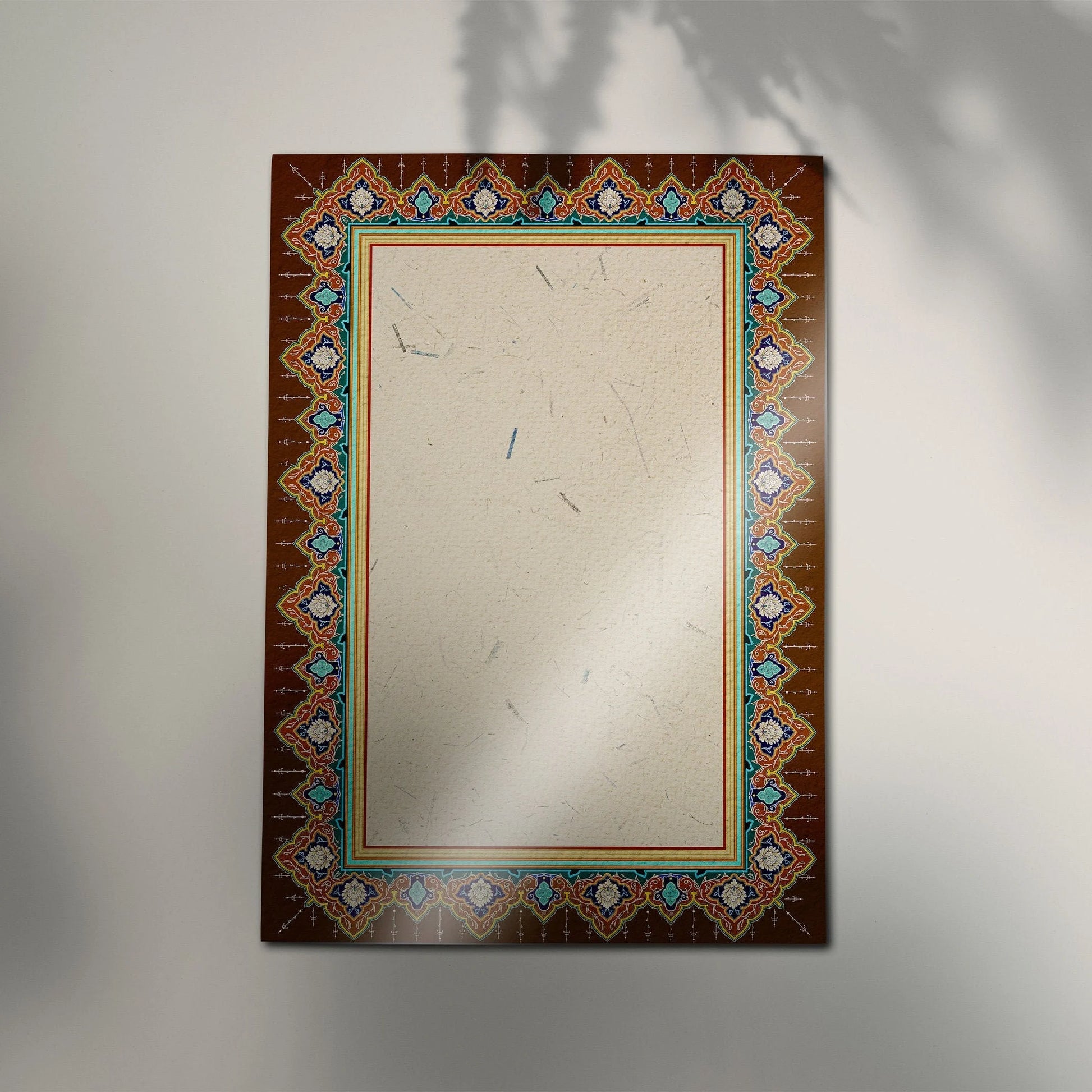 stack multiple glossy calligraphy sheets side angle