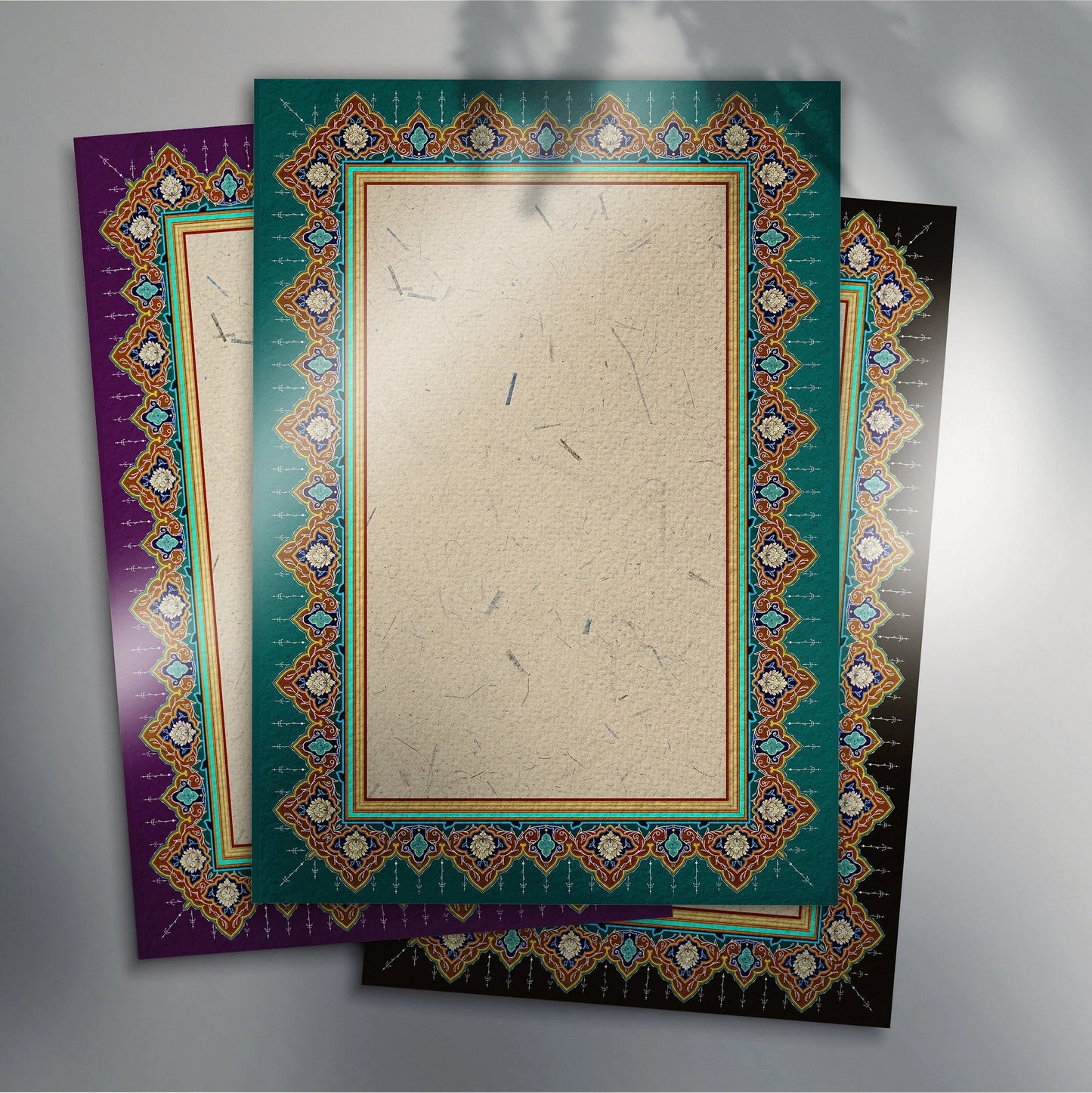 calligraphy setup using glossy paper in use