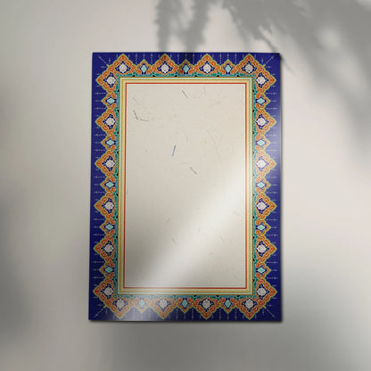 metallic ink written on glossy ornamented paper