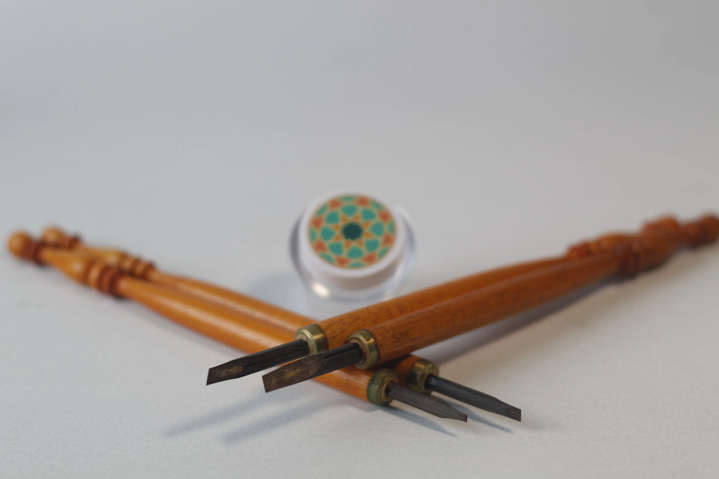Qalam Jawi Calligraphy Pen with teak wood handle full view