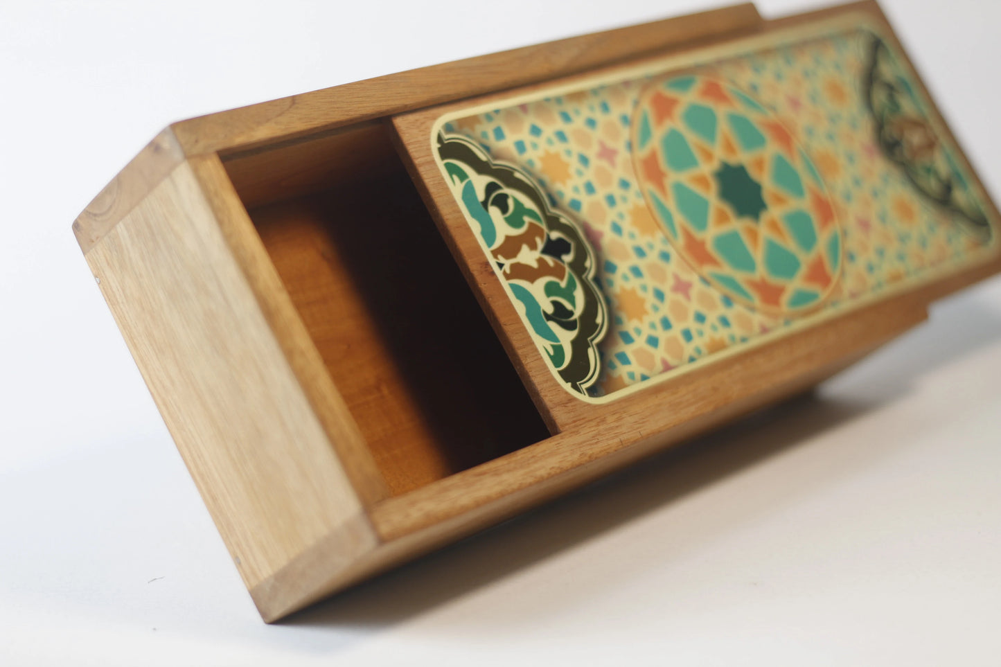 side profile teak calligraphy tool box 28x10x8 cm
