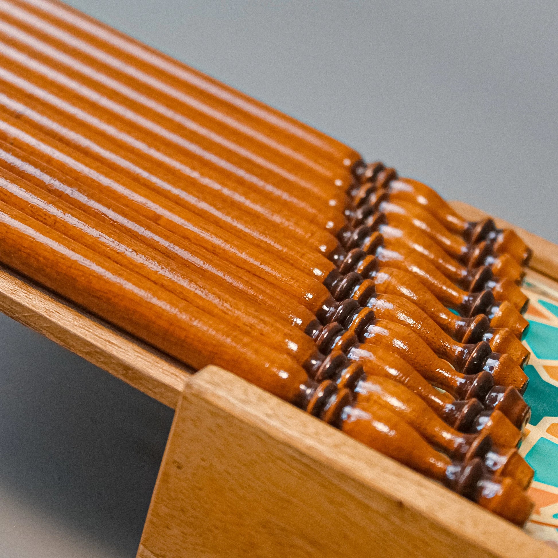 Angled view of bamboo calligraphy qalam pen