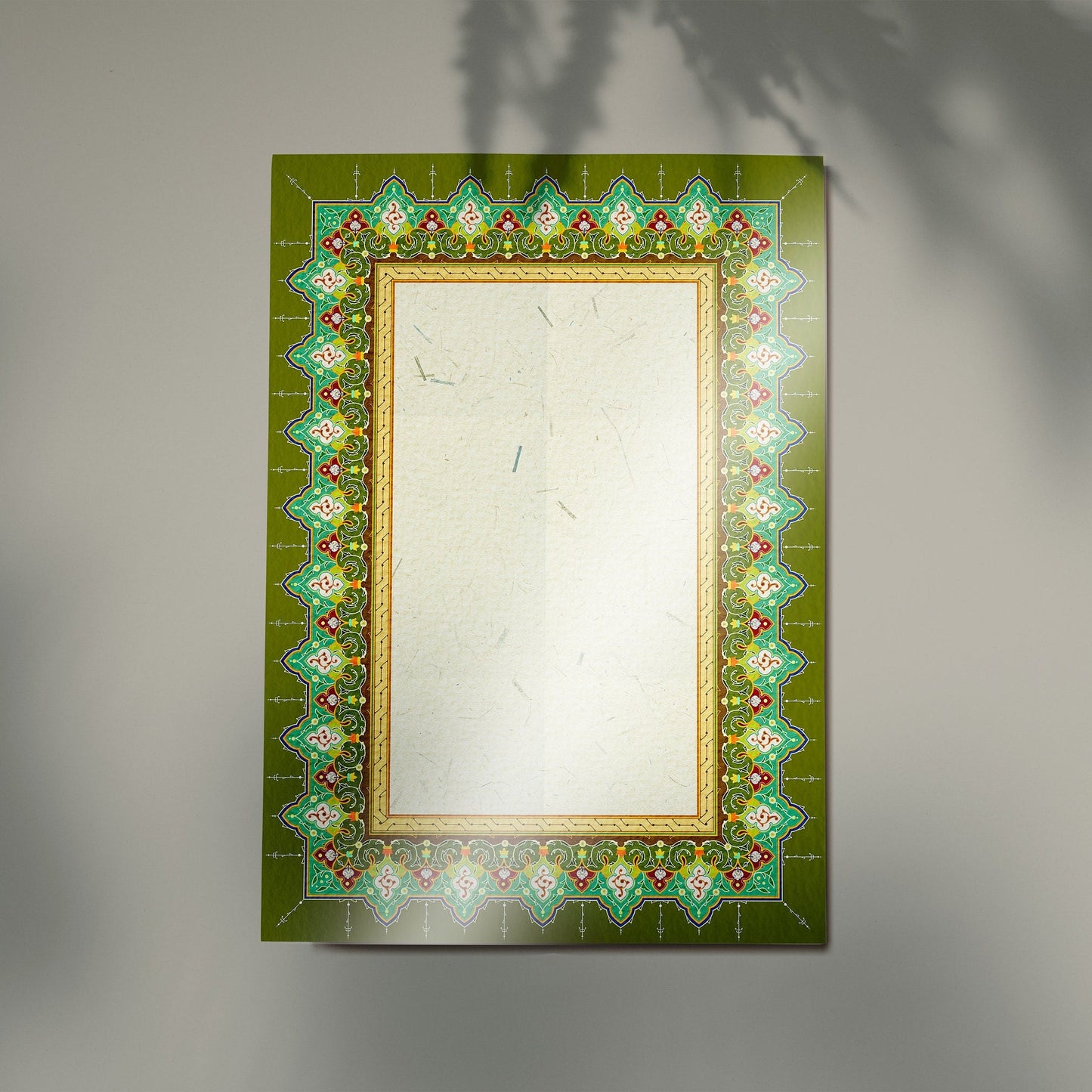 Glossy ornament calligraphy paper A3 front view