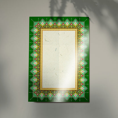 Calligraphy sample written on glossy ornament paper