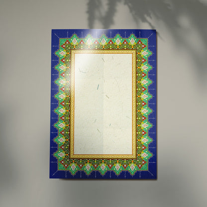 Ornamental script on glossy coated calligraphy sheet