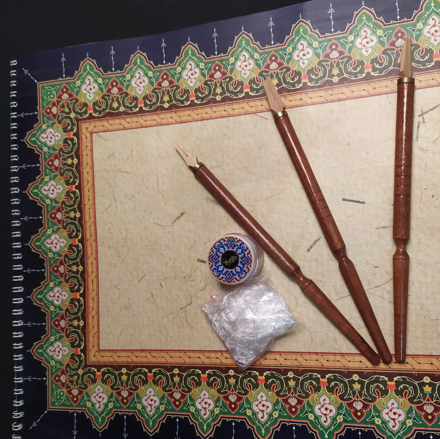 Ornamental glossy calligraphy paper sheets, 20 pieces