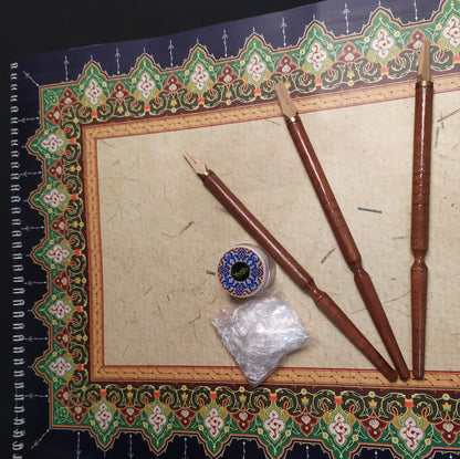 Ornamental glossy calligraphy paper sheets, 20 pieces